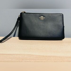 Coach Black Leather Wristlet